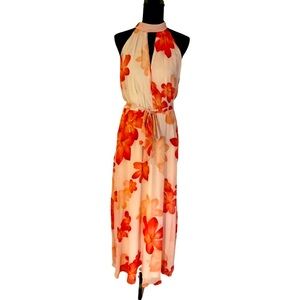 Calvin Klein High Neck Maxi Floral Dress/gown  Size 10